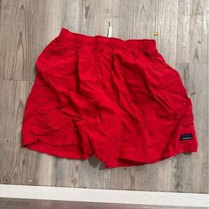 Ll bean boys red swim shorts size large